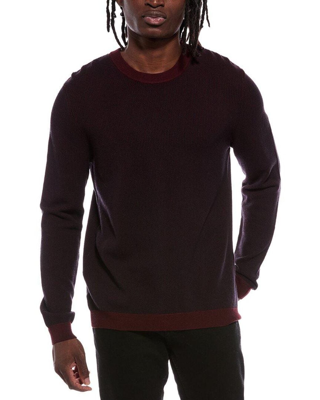 Autumn Cashmere Blue Birdseye Crewneck Sweater for men