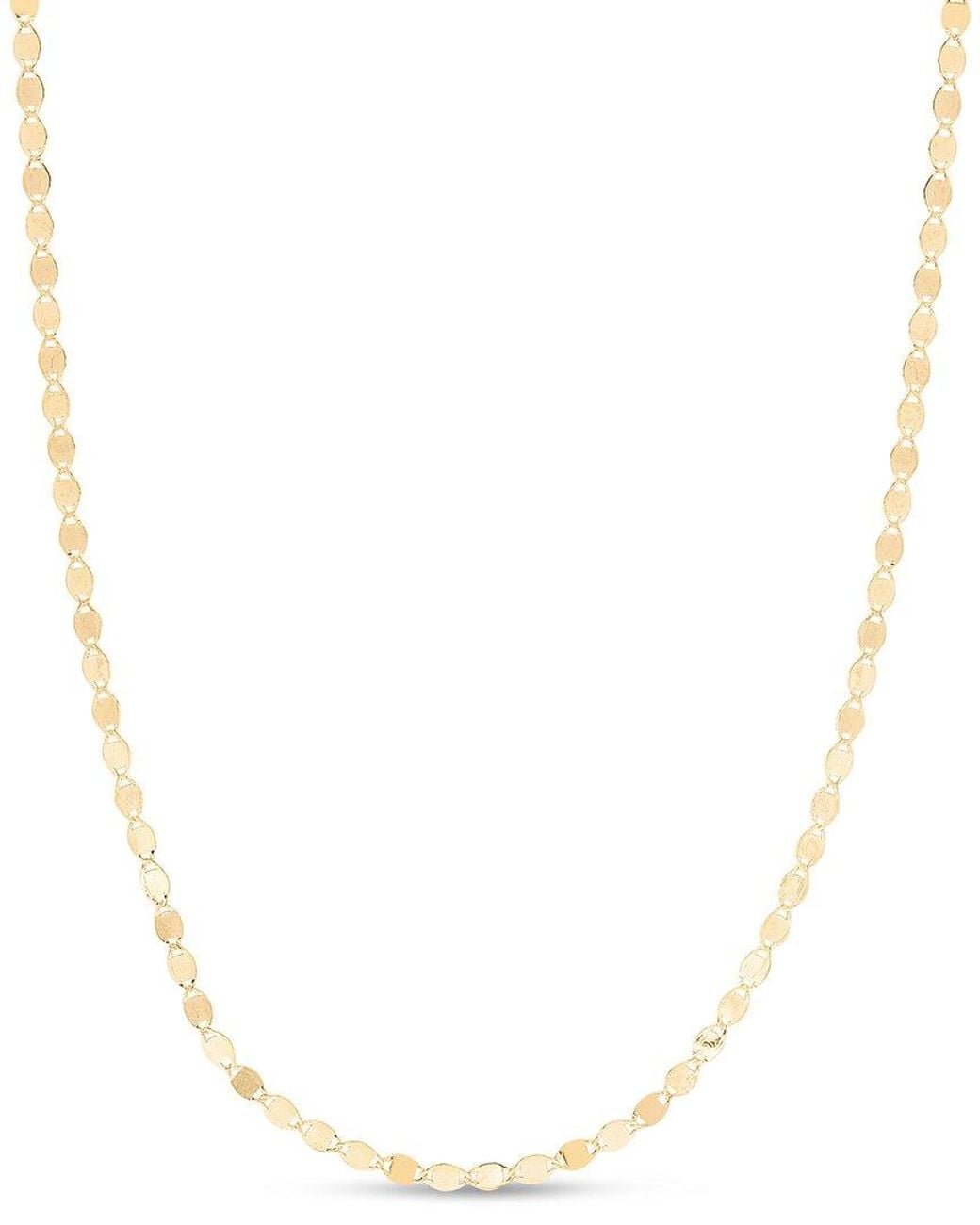 Italian Gold White 14K Mirror Chain Necklace