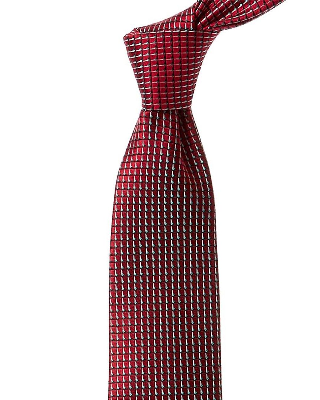 BOSS by HUGO BOSS Bright Red Squares Silk Tie for Men | Lyst