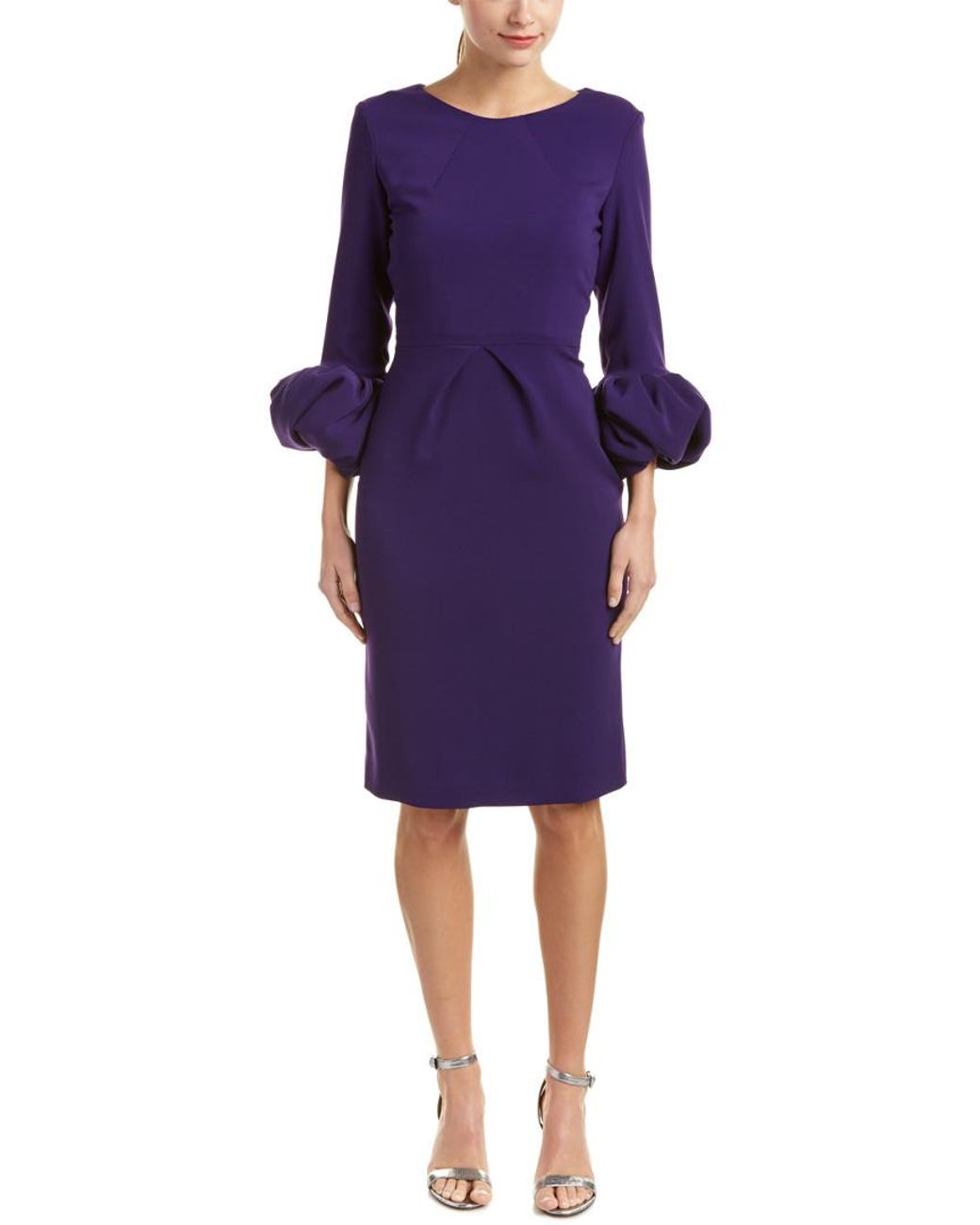 Issue New York Purple Puffed Sleeve Cocktail Dress
