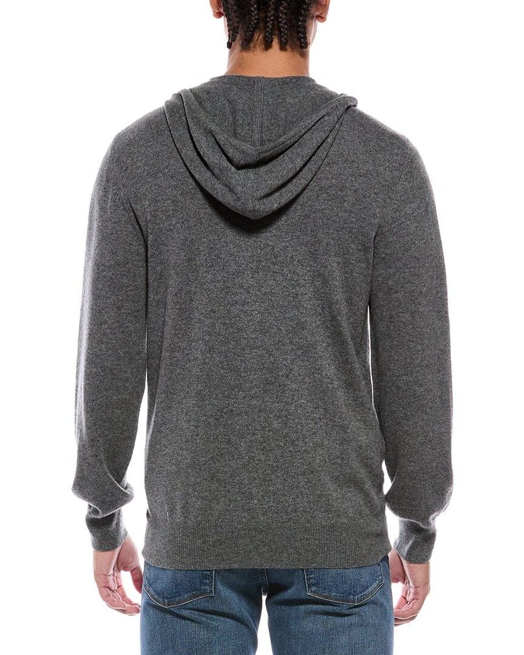N.Peal Cashmere Gray Ladbroke 100% Cashmere Hoodie for men
