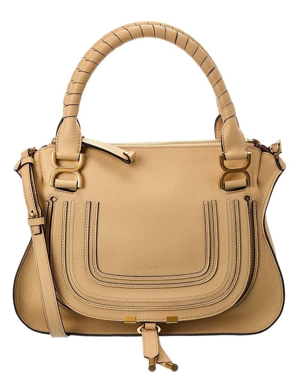 Chloé Natural Chloe Marcie Medium Leather Satchel