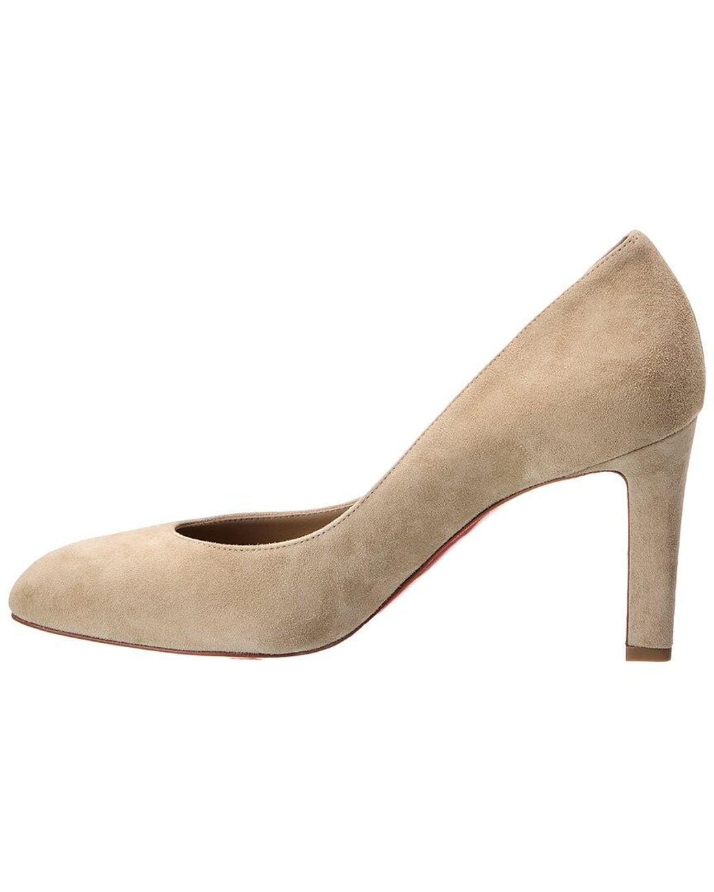 Christian Louboutin Natural Fannylove 85 Suede Pump