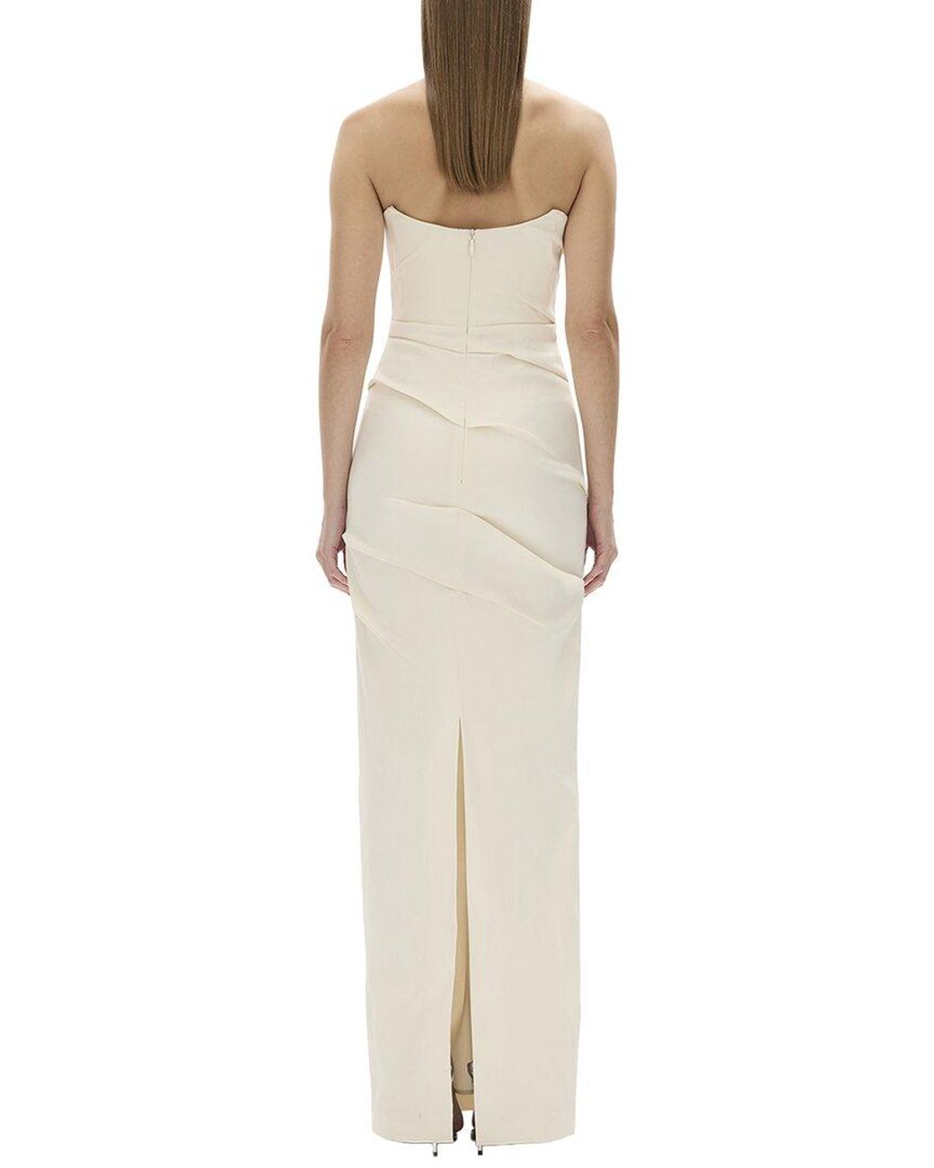 Rachel Gilbert White Sienna Fitted Gown