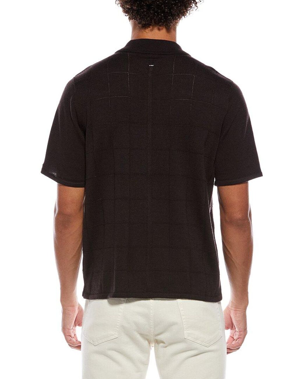 Rag & Bone Black Dalton Wool-Blend Pane Shirt for men
