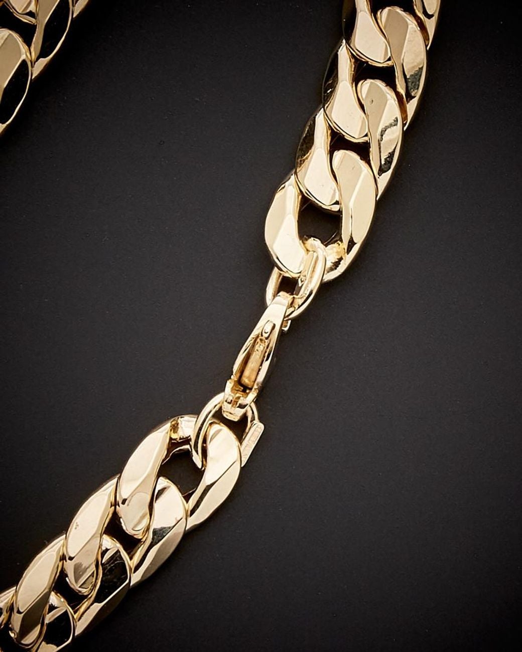 Italian Gold Black 14k Cuban Curb Link Bracelet