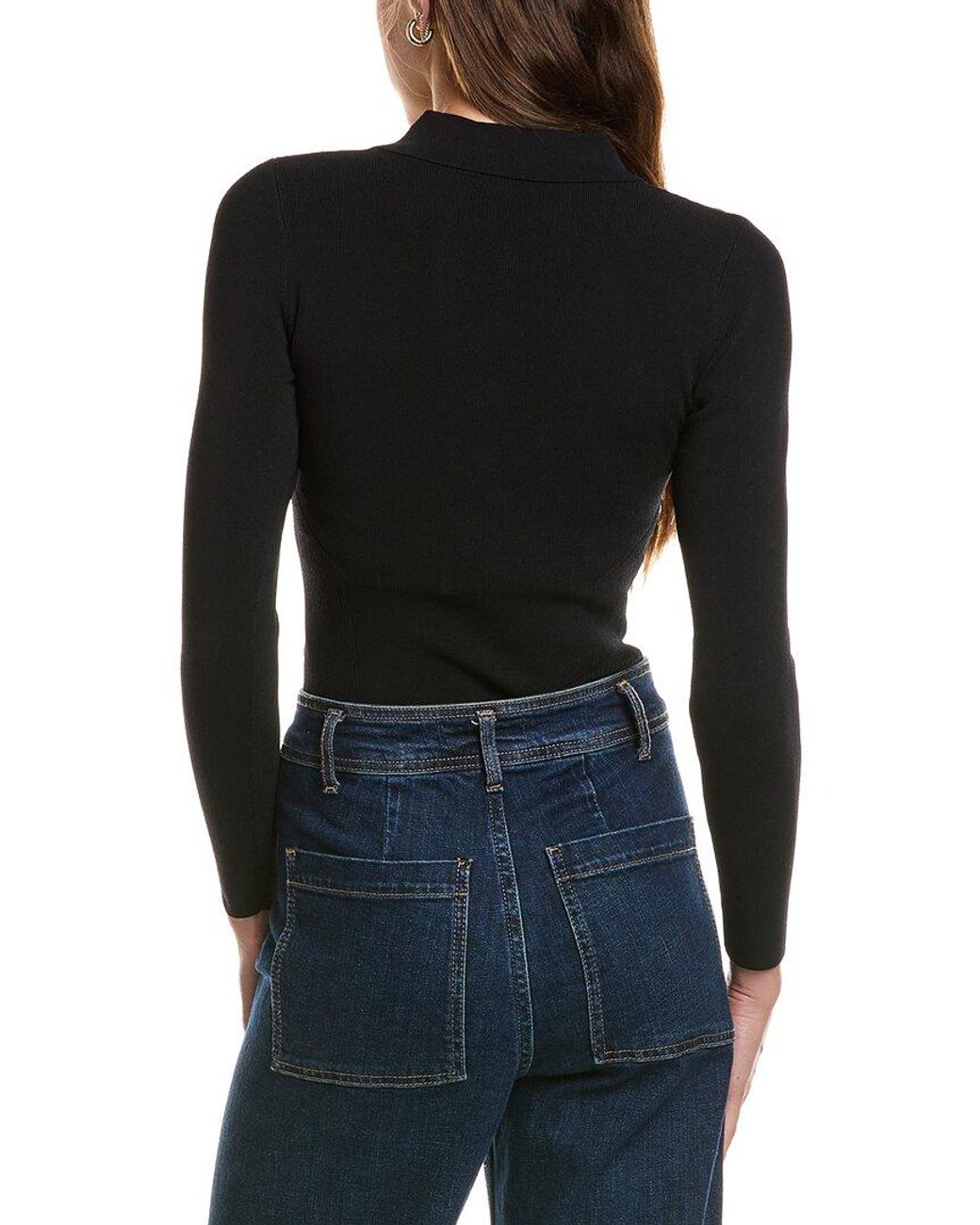 L'Agence Black Elisabetta Knit Bodysuit