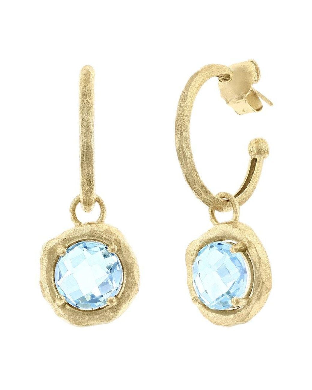 Reiss Metallic 14K 8.50 Ct. Tw. Diamond & Topaz Charm Earrings