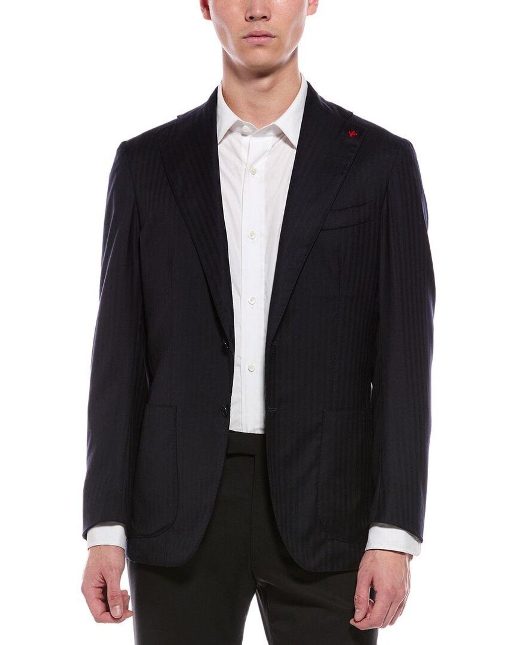 Isaia Black Wool & Cashmere-Blend Blazer for men