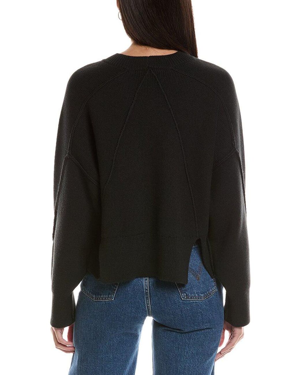 Rag & Bone Black Lysa Wool-Blend Knit Sweater