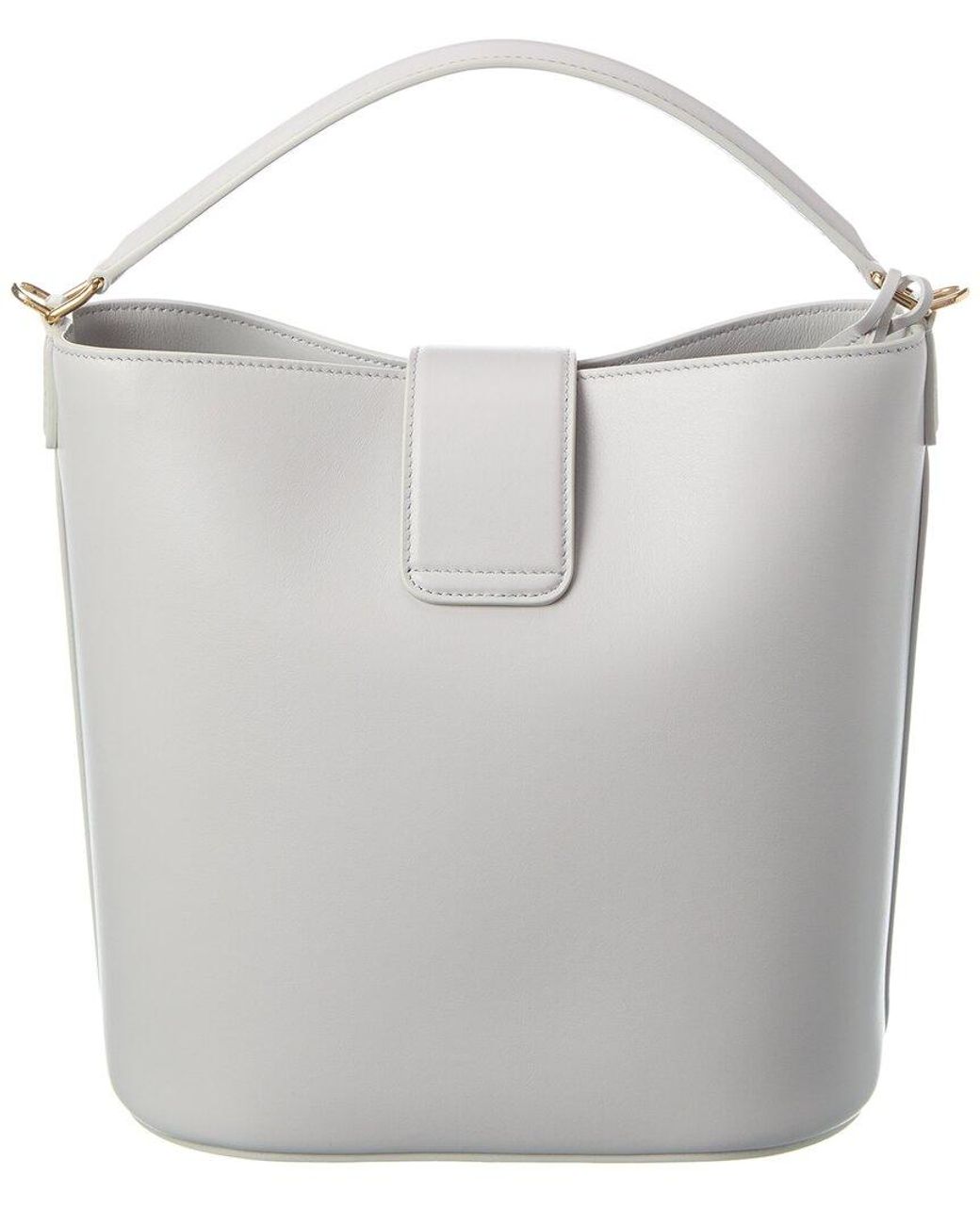 Celine Louise Medium Leather Bucket Bag in Gray | Lyst