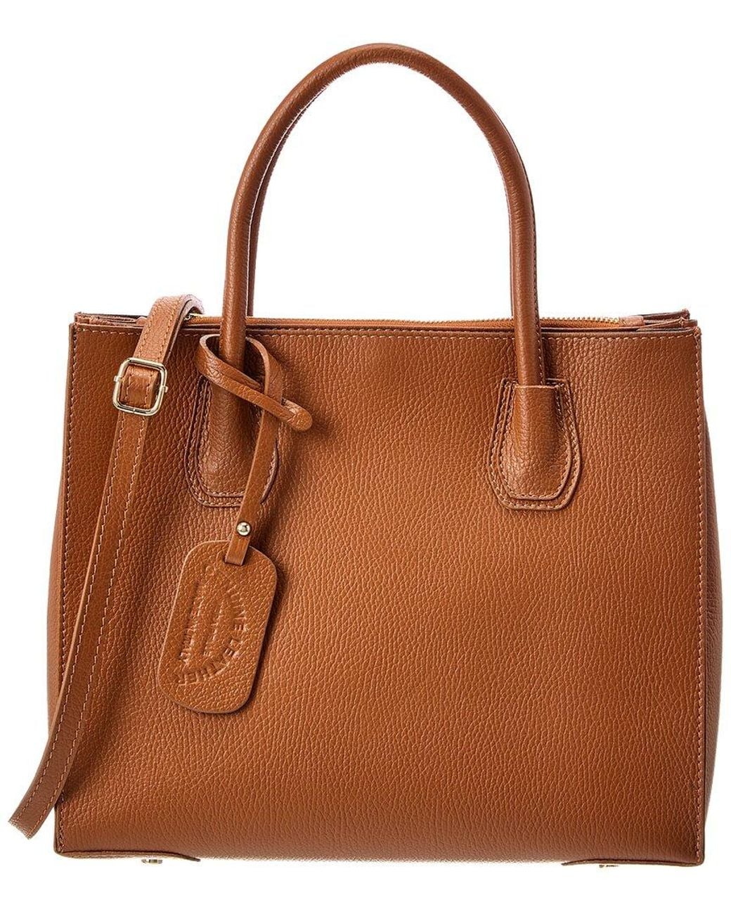 Italian Leather Brown Top Handle Tote