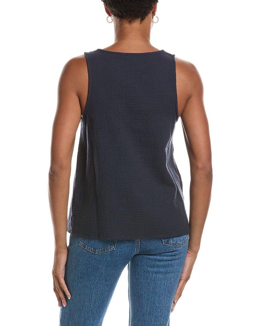 Splendid Blue Gauze Tank Top