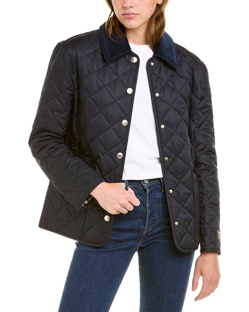 Burberry Quilted Jacket in Black | Lyst