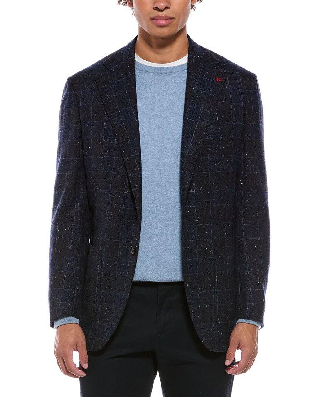 Isaia Blue Marechiaro Cashmere & Silk-Blend Sport Jacket for men