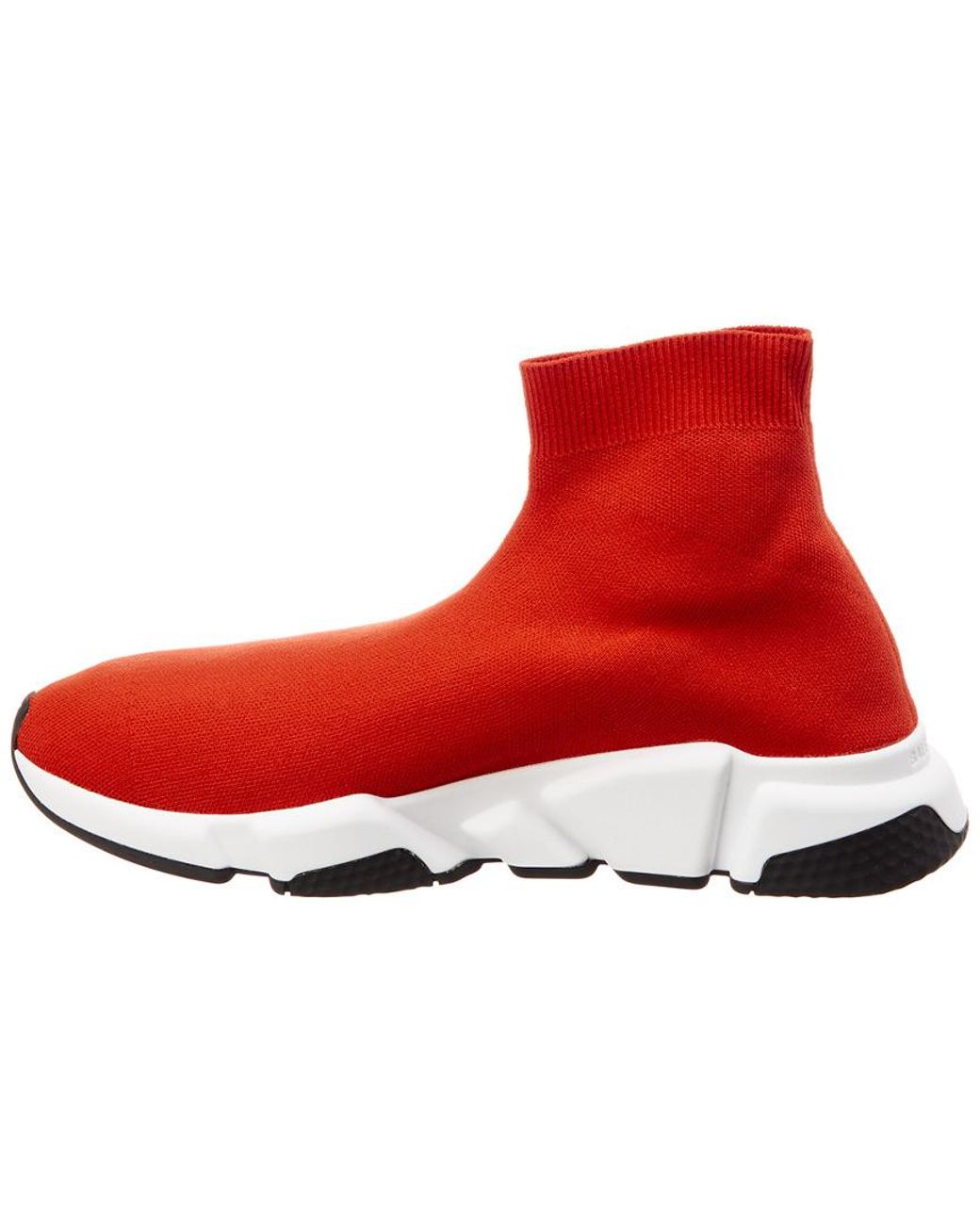 balenciaga speed trainer black red white