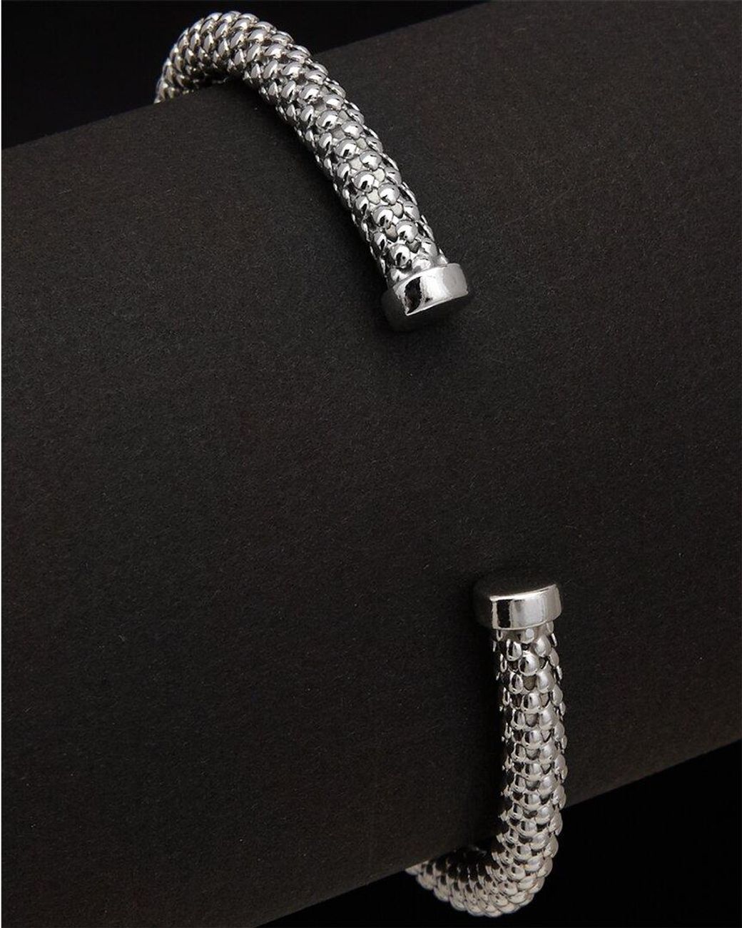 Meshmerise Black 18k Over Silver 0.18 Ct. Tw. Diamond Bangle Bracelet