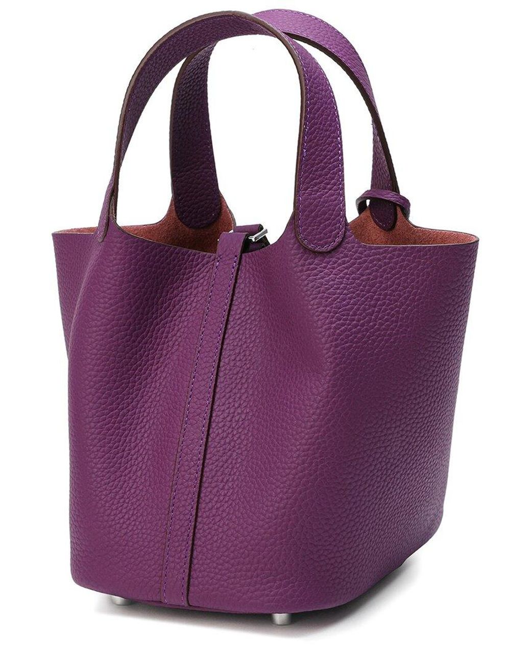Tiffany & Fred Paris Purple Soft Leather Top Handle Bag