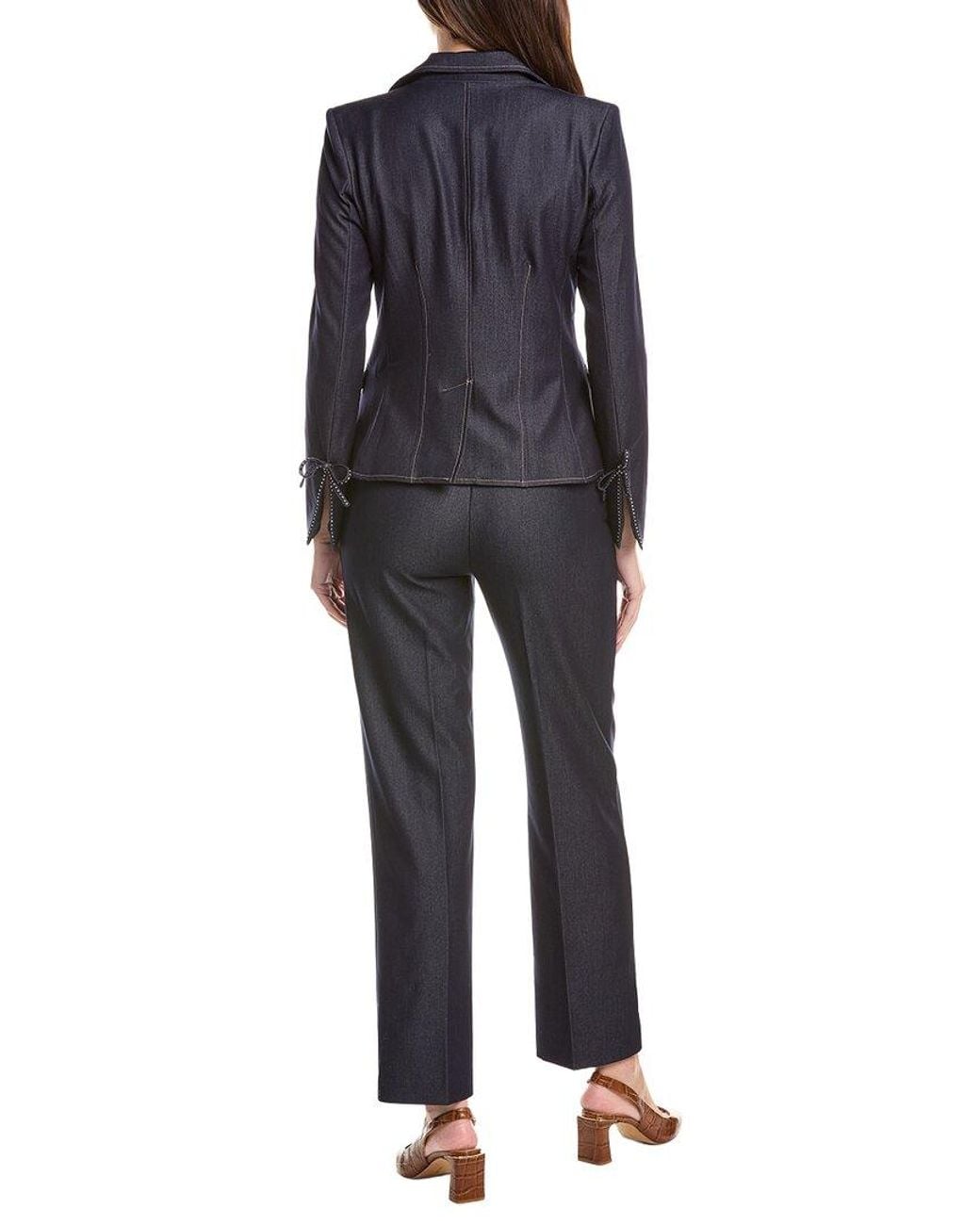 Nanette Lepore Blue 2Pc Jacket & Pant Suit Set