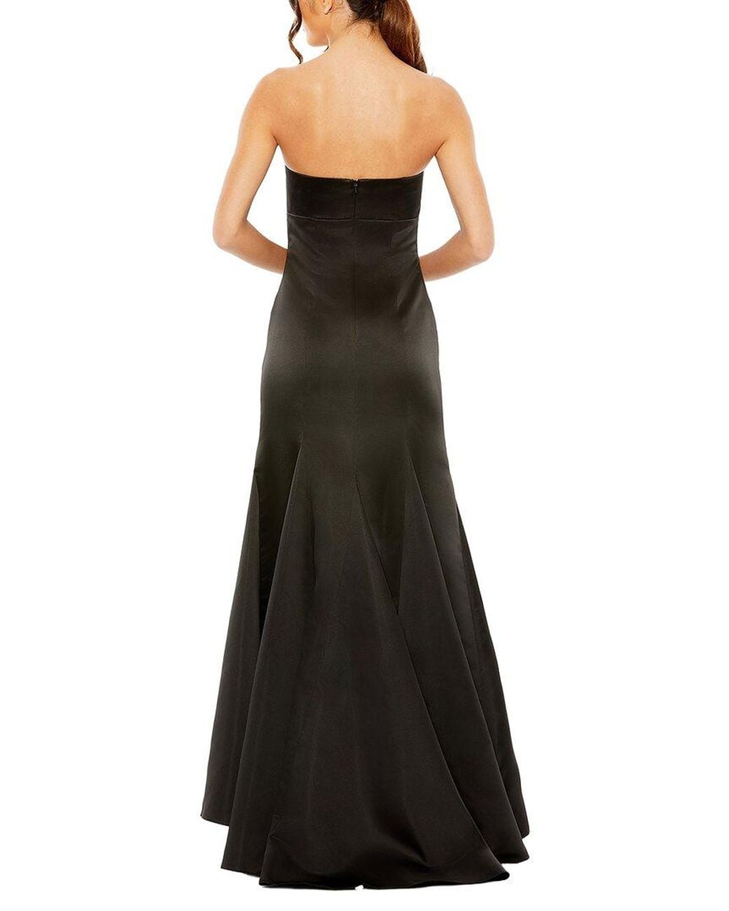 Mac Duggal Black Statement Bow Strapless Mermaid Gown