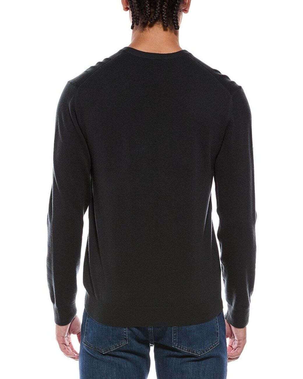 N.Peal Cashmere Black Burlington Cashmere V-Neck Sweater for men