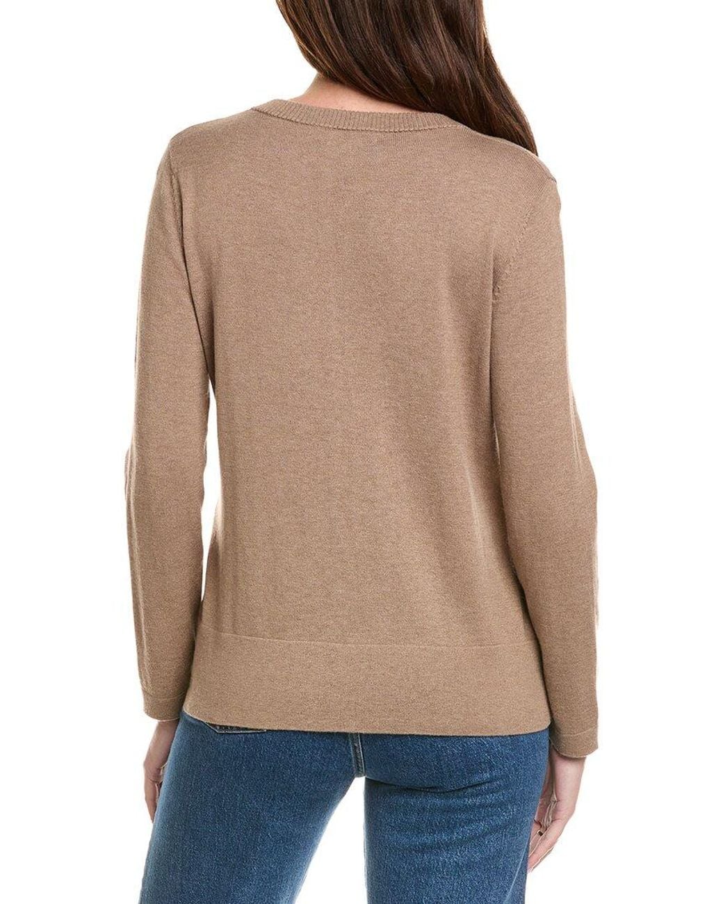 Hannah Rose Blue Basic V-Neck Pullover