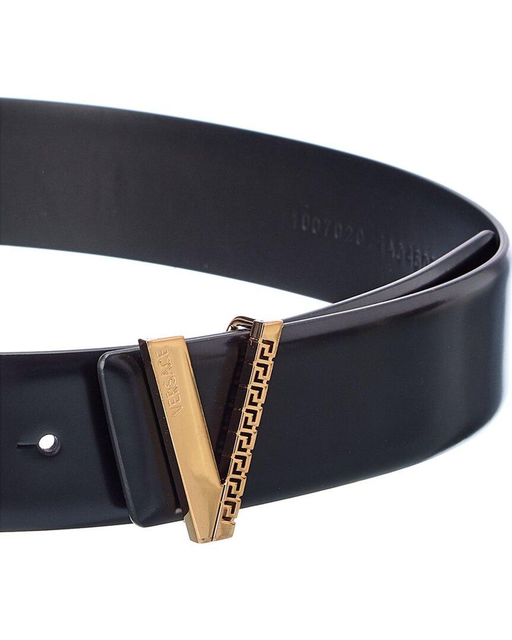 Versace V Greca Leather Belt in Blue for Men | Lyst