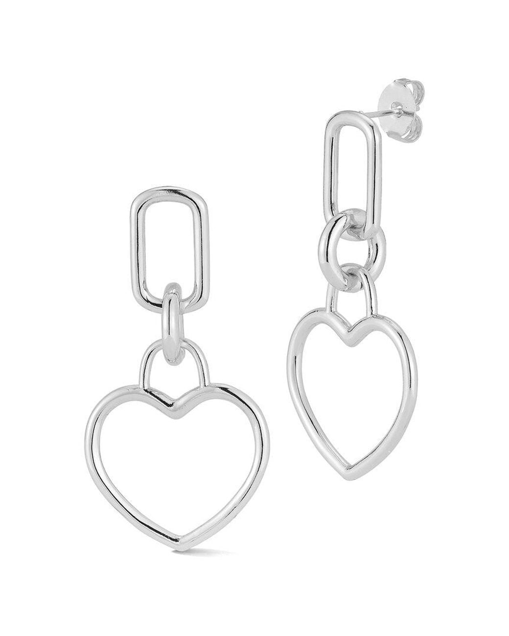 Sphera Milano White Heart Drop Earrings