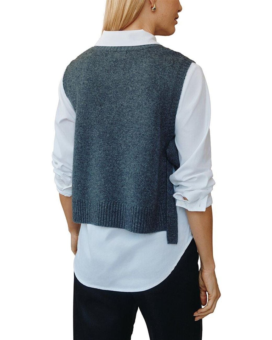 Bella Dahl Blue Cashmere & Wool Vest