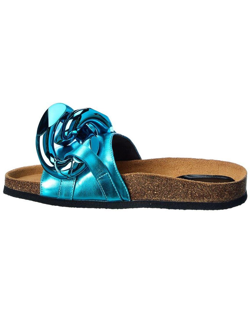 J.W. Anderson Blue Chain Leather Sandal