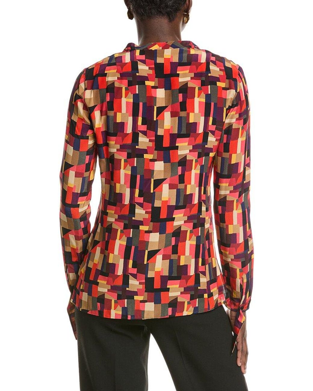 Akris Red Silk Blouse