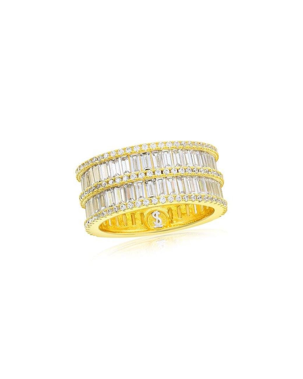 Suzy Levian CZ Jewelry Yellow Suzy Levian Silver Cz Eternity Ring