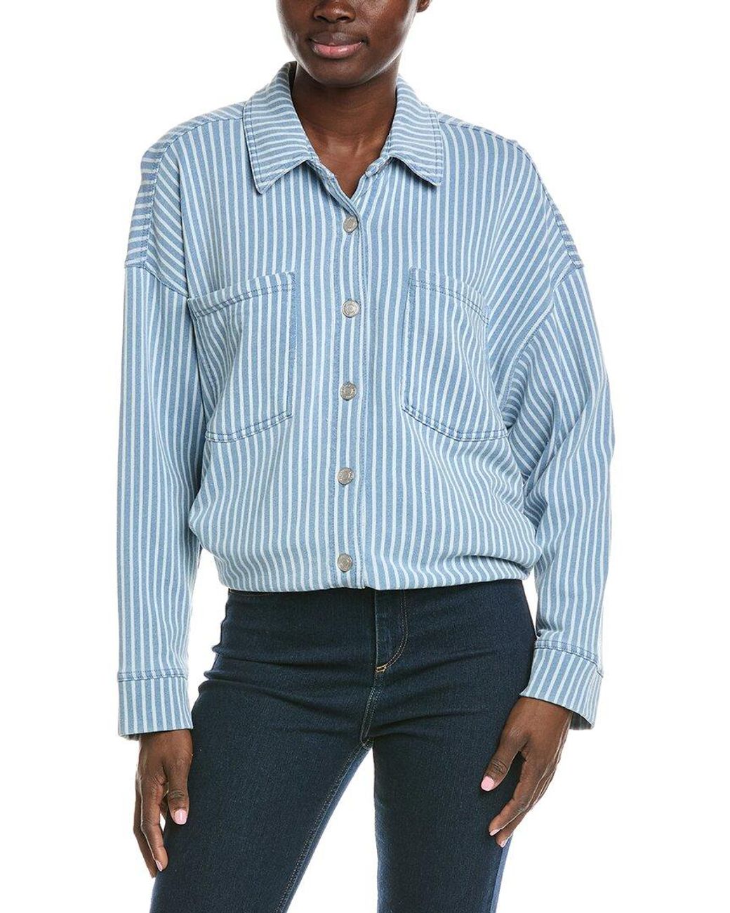 Z Supply Blue All Day Knit Stripe Jacket