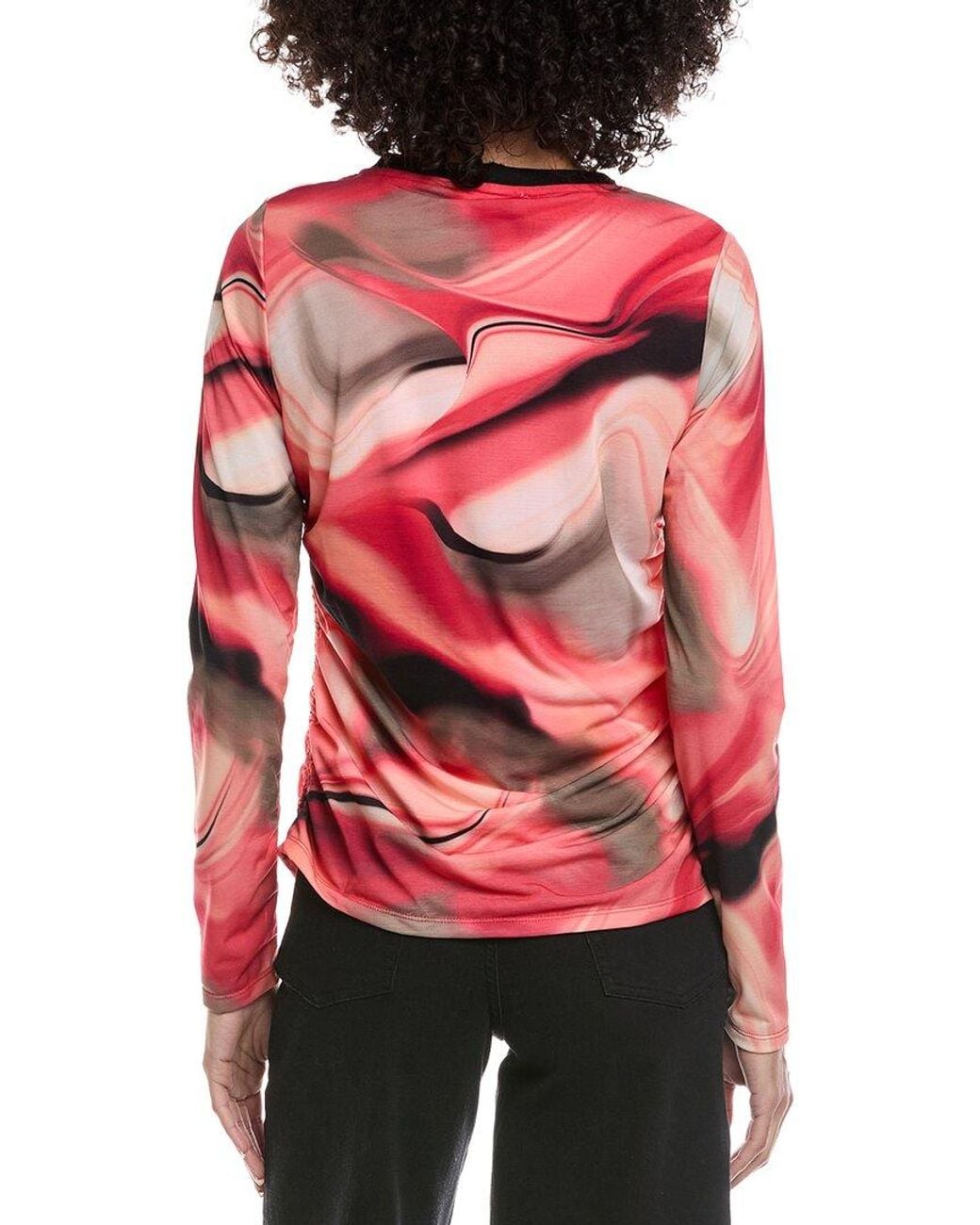 DKNY Red Printed Top