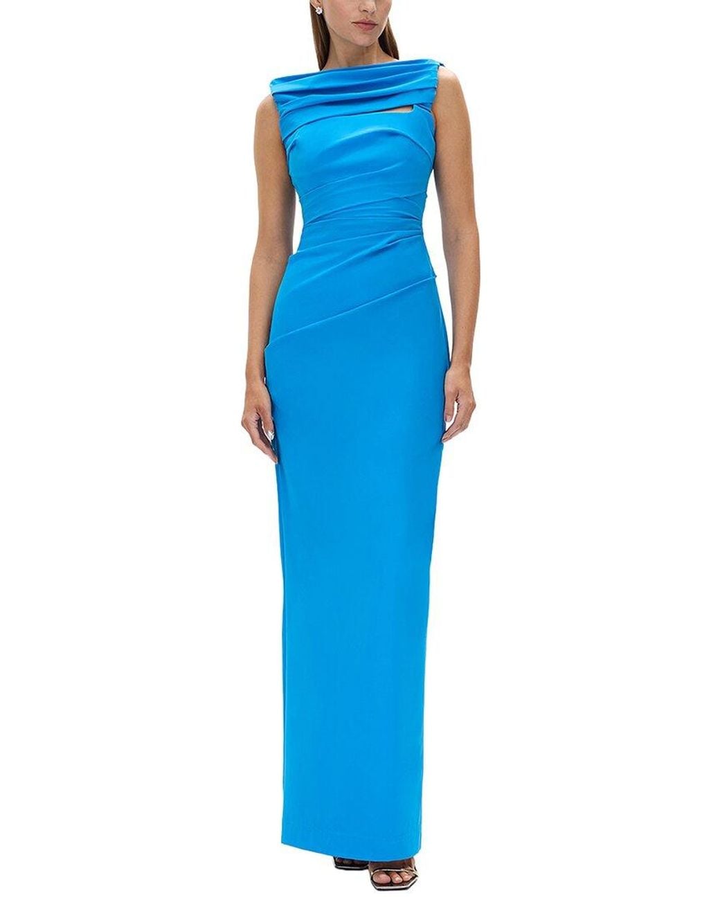 Rachel Gilbert Blue Camille Column Gown