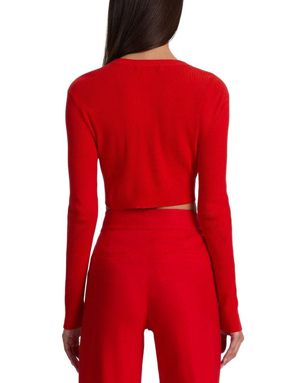 Alice + Olivia Red Carson Cardigan