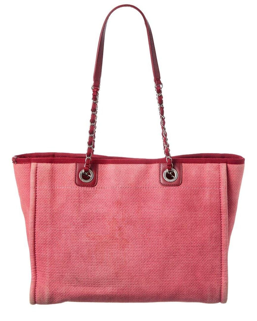 Chanel Red Pink Canvas Deauville (authentic Pre-loved)