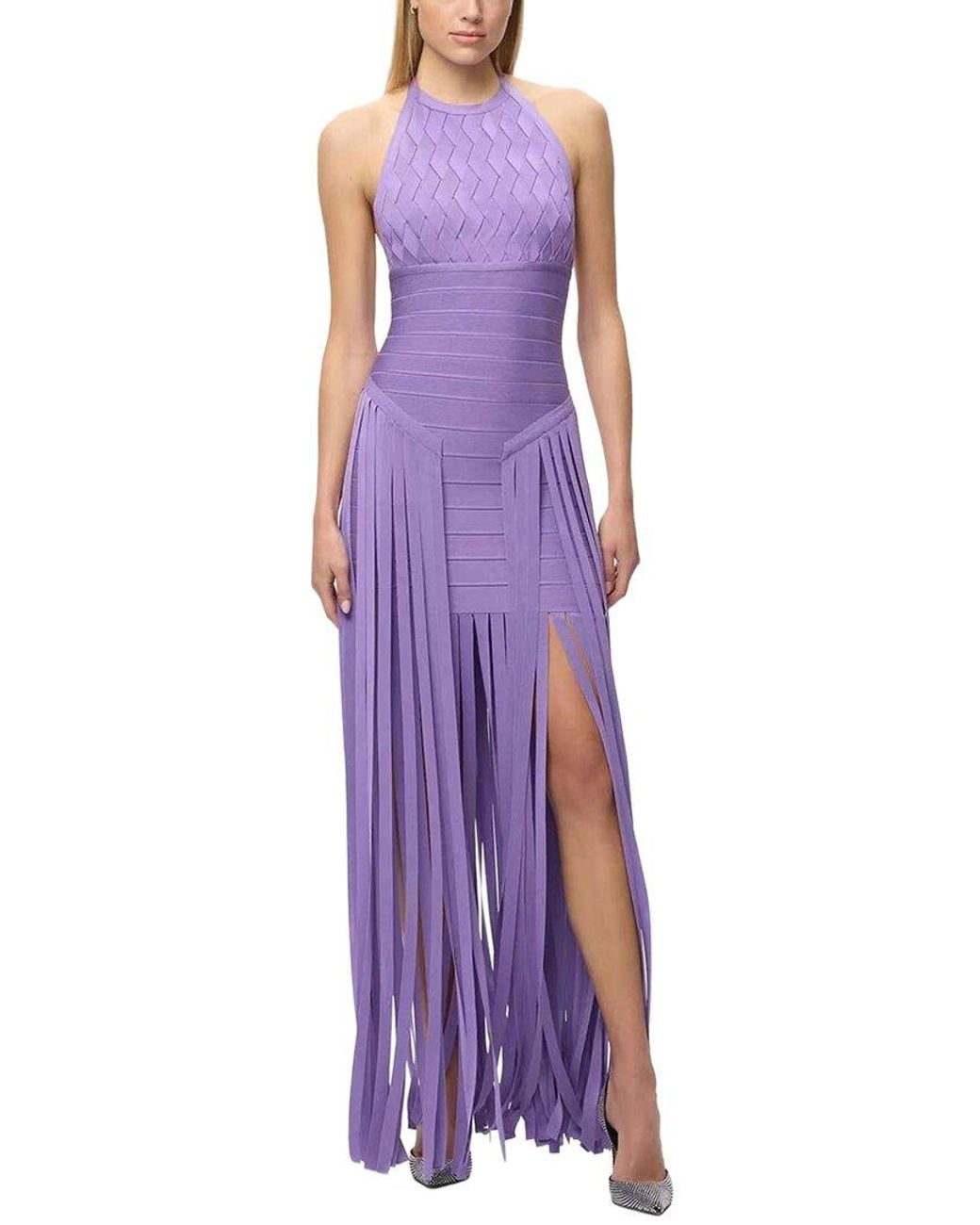 Dilireba Purple Sleeveless Solid Maxi Dress