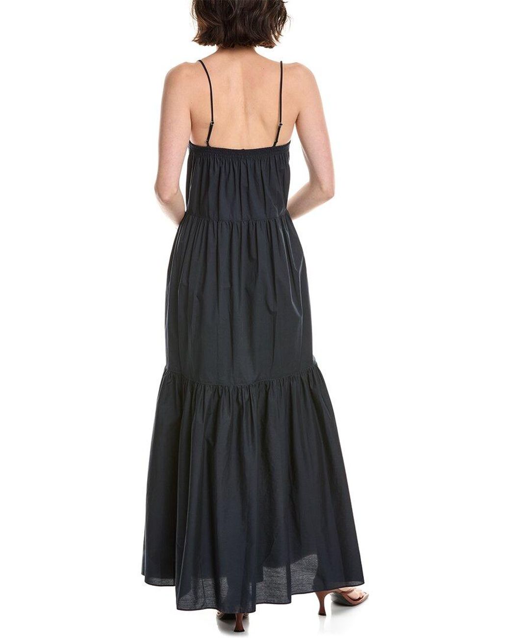 Rag & Bone Black Leilah Poplin Maxi Dress