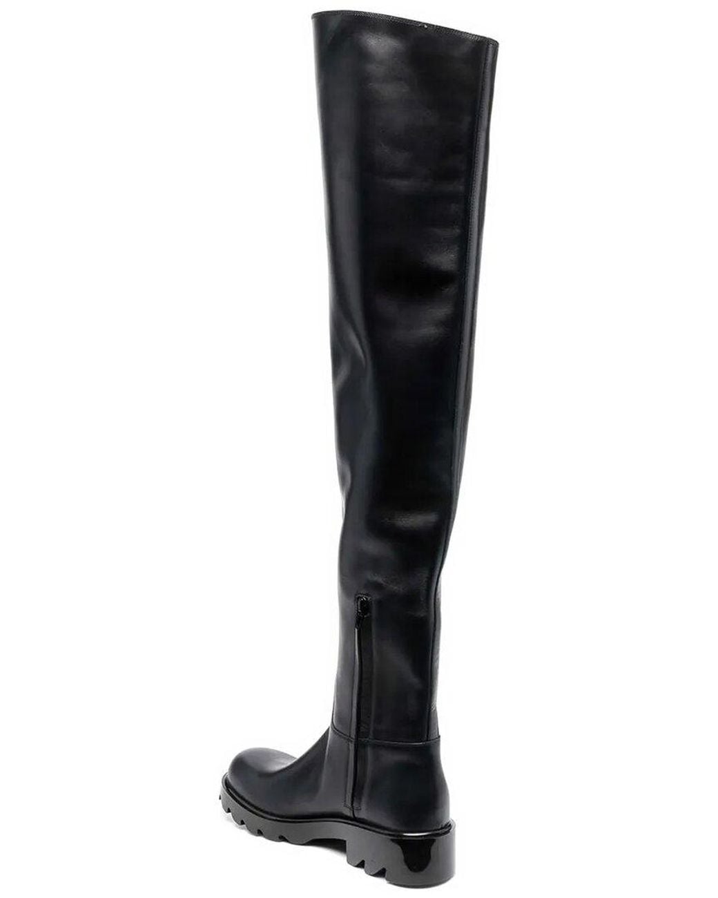 Bottega Veneta Black Strut Leather Over-The-Knee Boot