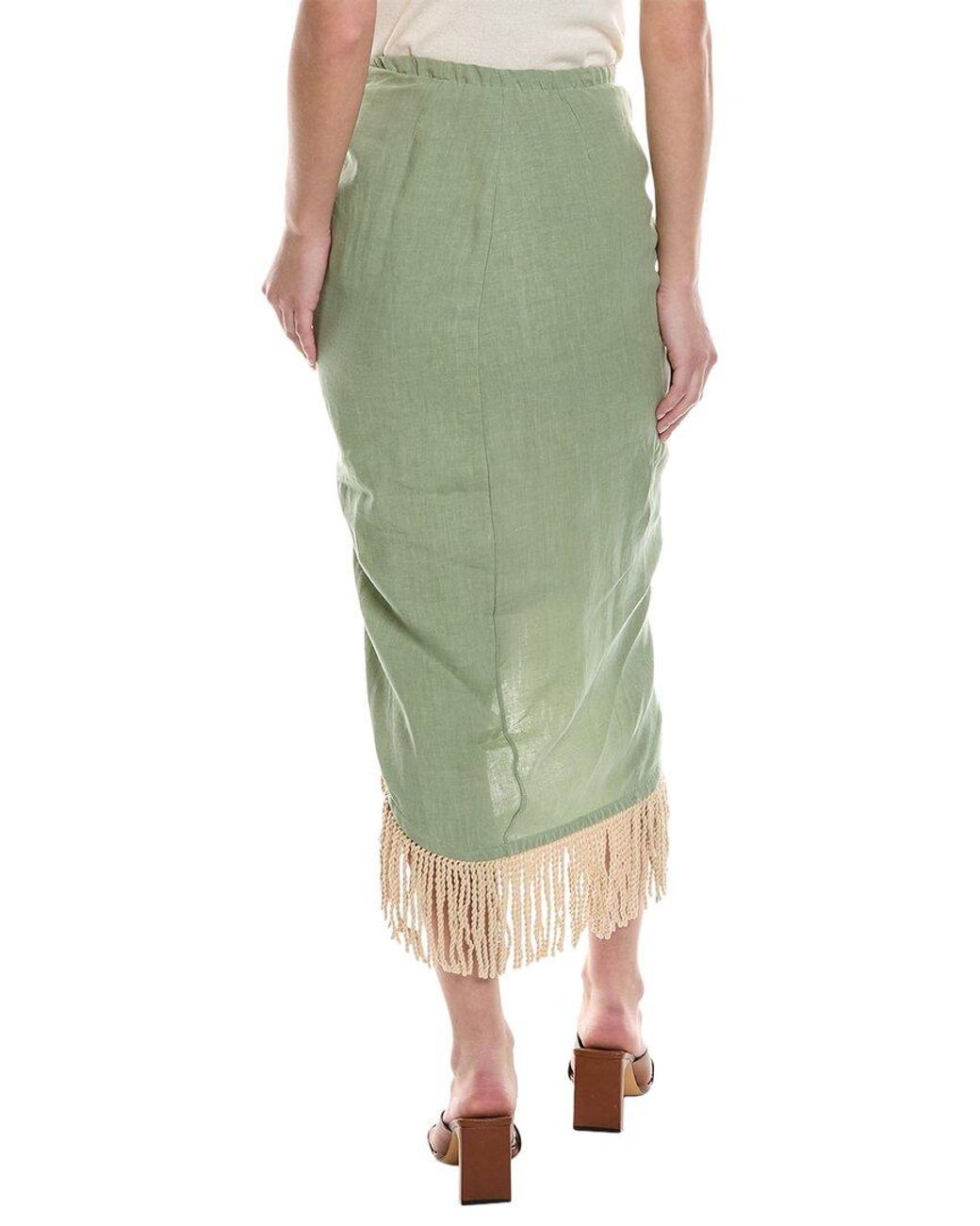 Just BEE Queen Mallorca Linen Midi Skirt in Green Lyst UK