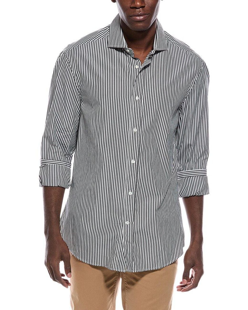 Brunello Cucinelli Gray Slim Fit Shirt for men
