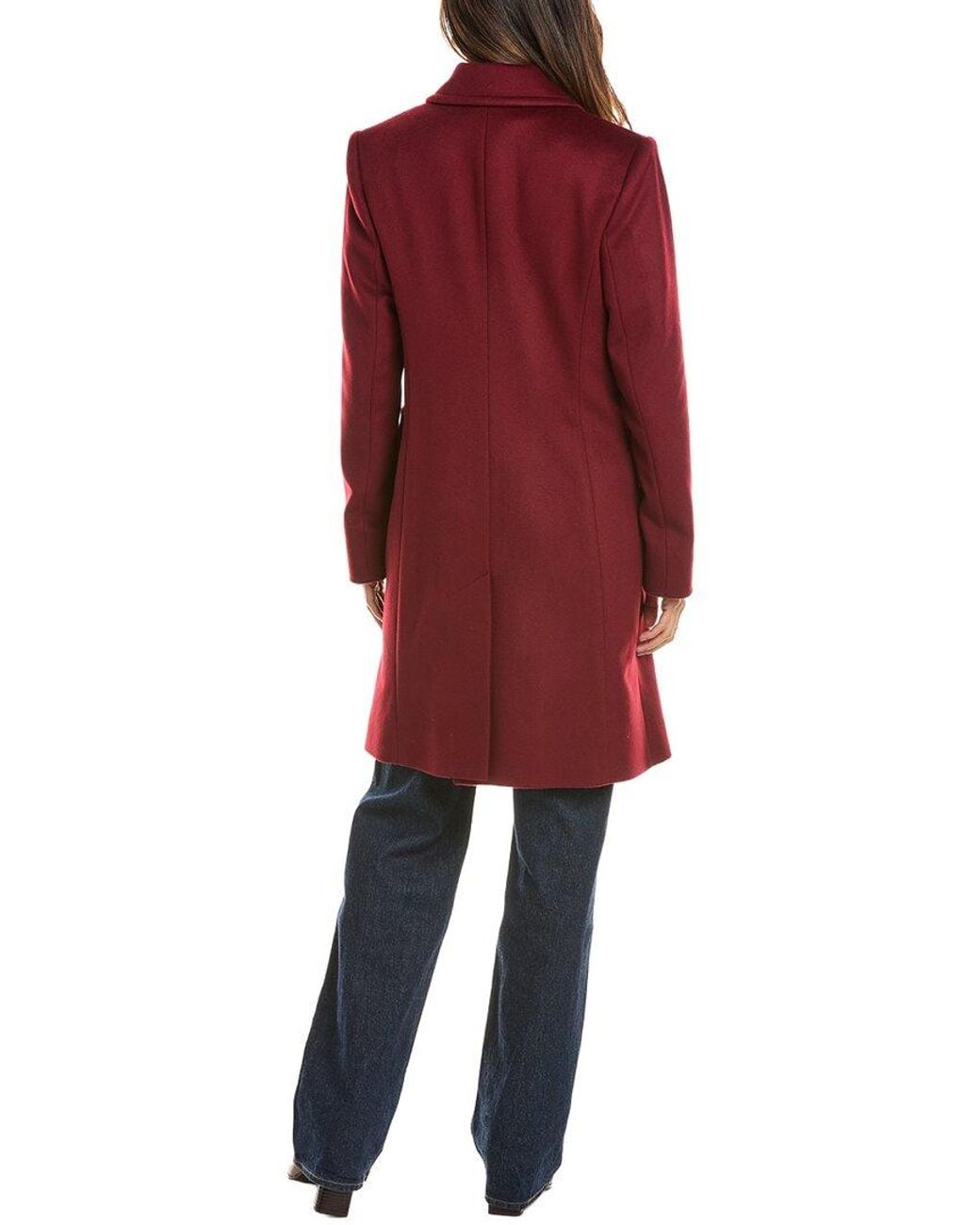 Fleurette Red Club Collar Wool Coat
