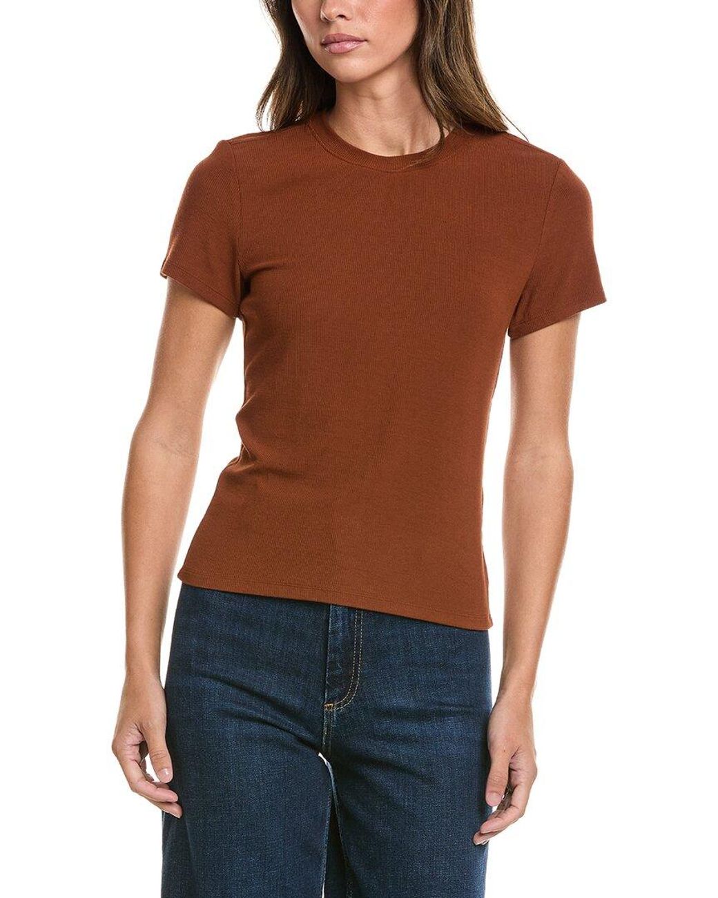 FRAME Brown The Rib Baby T-Shirt