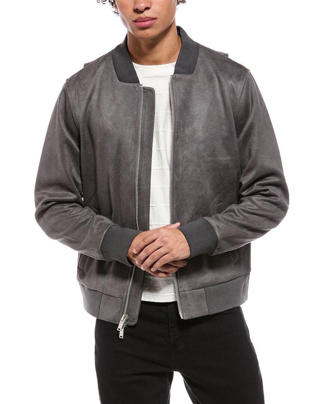 7 For All Mankind Gray Bomber Jacket for men