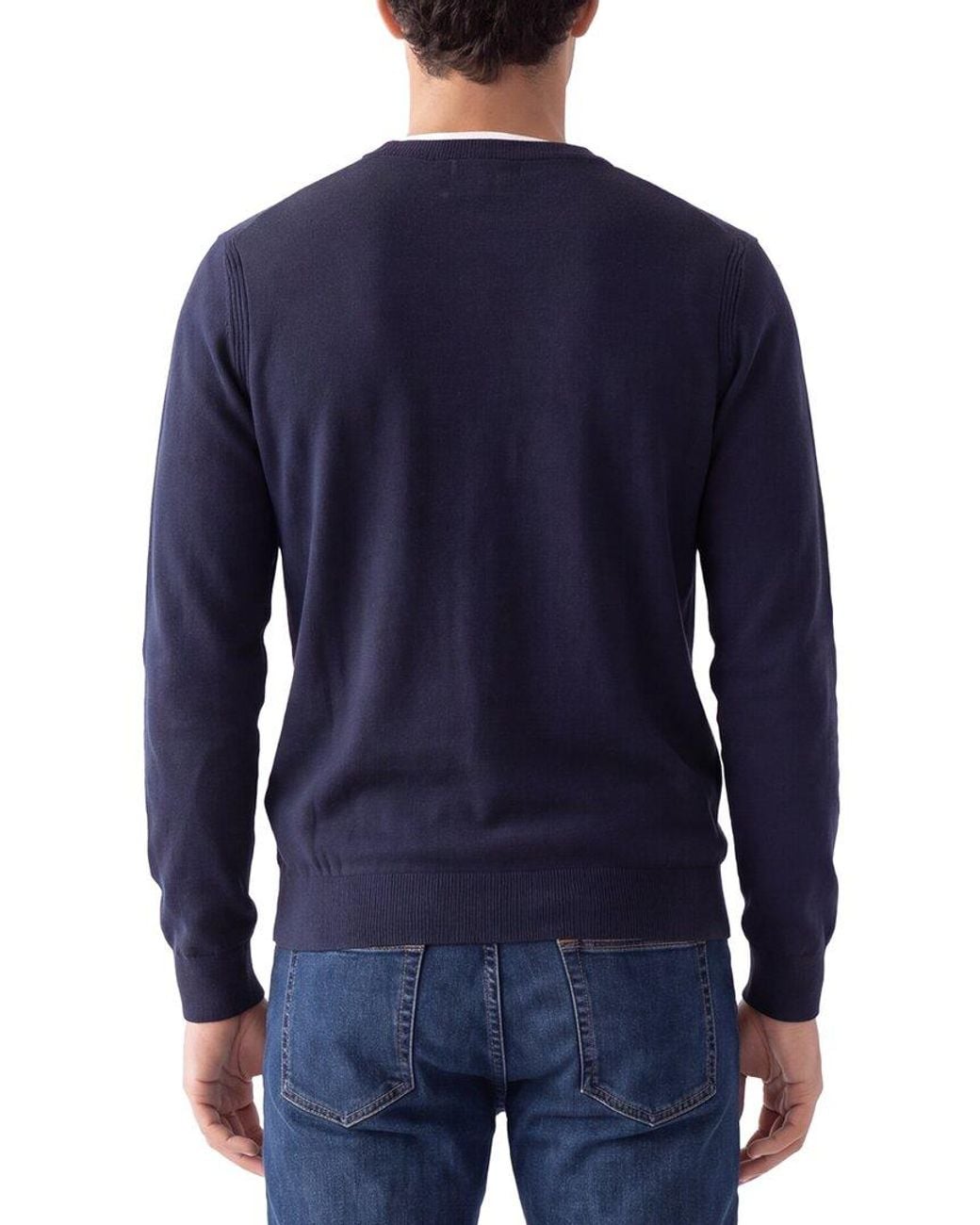 Theory Blue Riland Wool-blend Crewneck Sweater for men