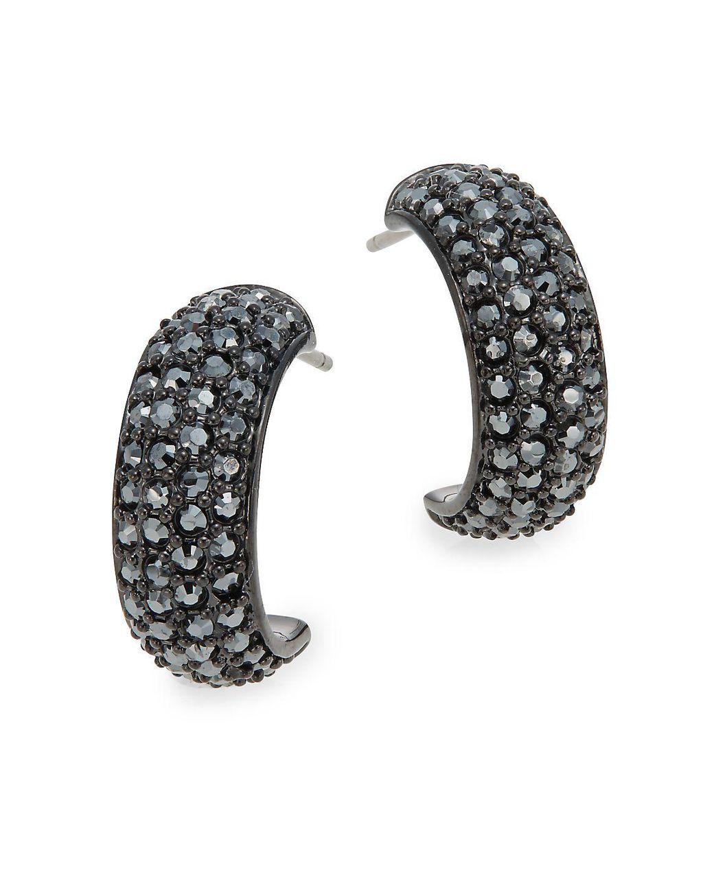 Swarovski Palace Crystal Hoop Earrings in Black | Lyst