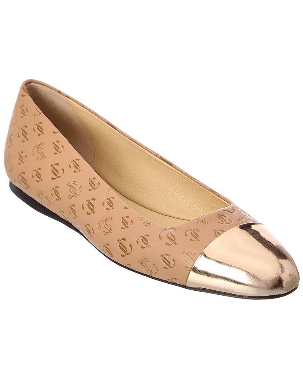 Jimmy Choo Watson Leather Ballerina Flat in Natural Lyst UK