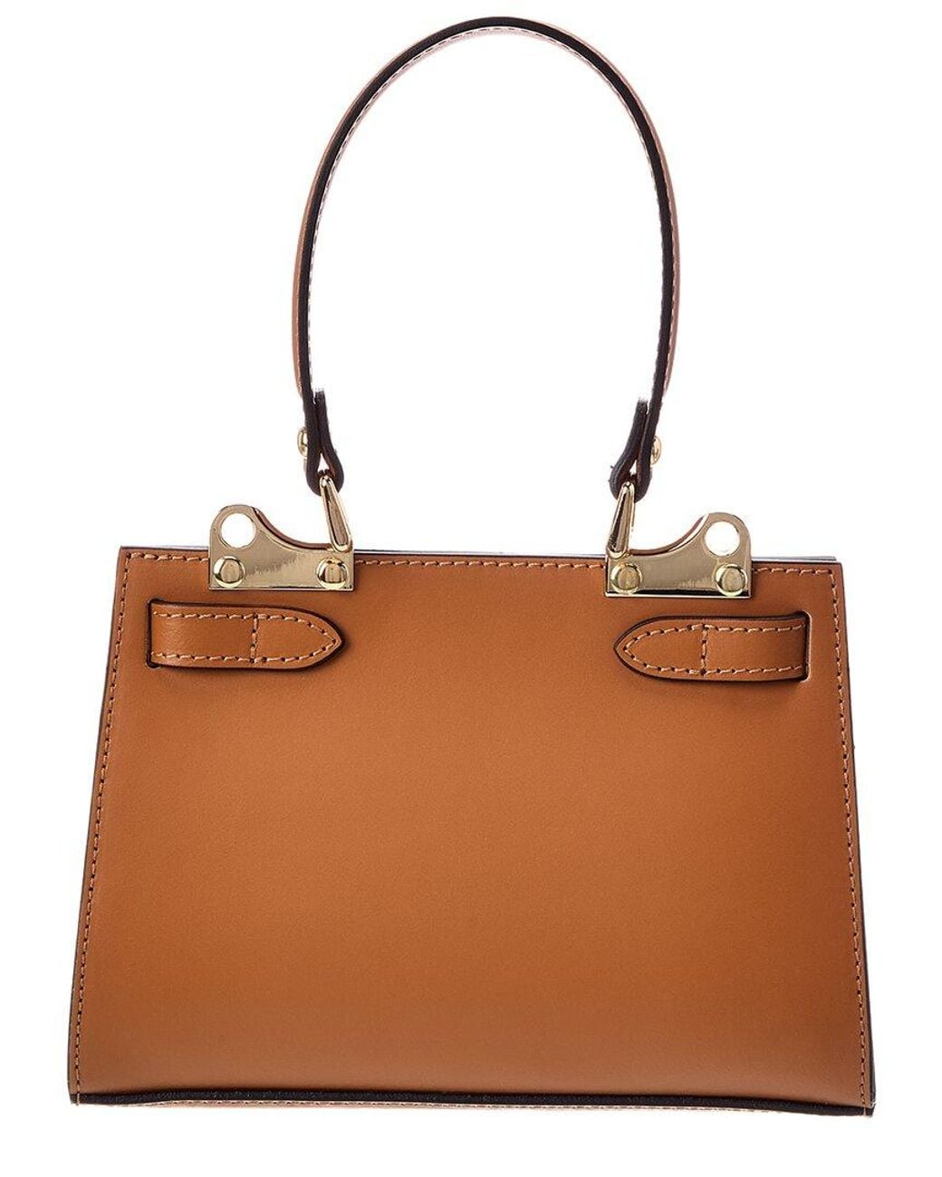 Italian Leather Brown Top Handle Tote