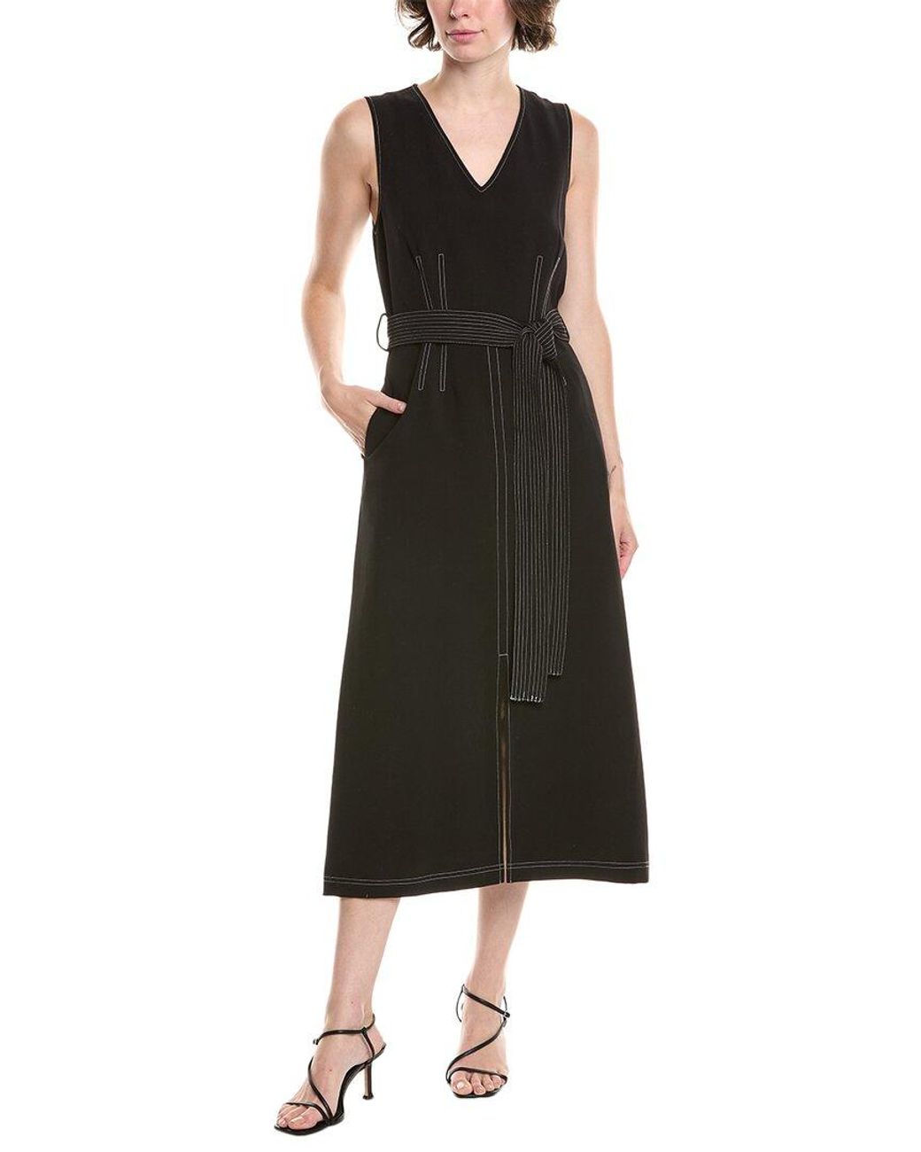 Endless Rose Black Stitch Midi Dress